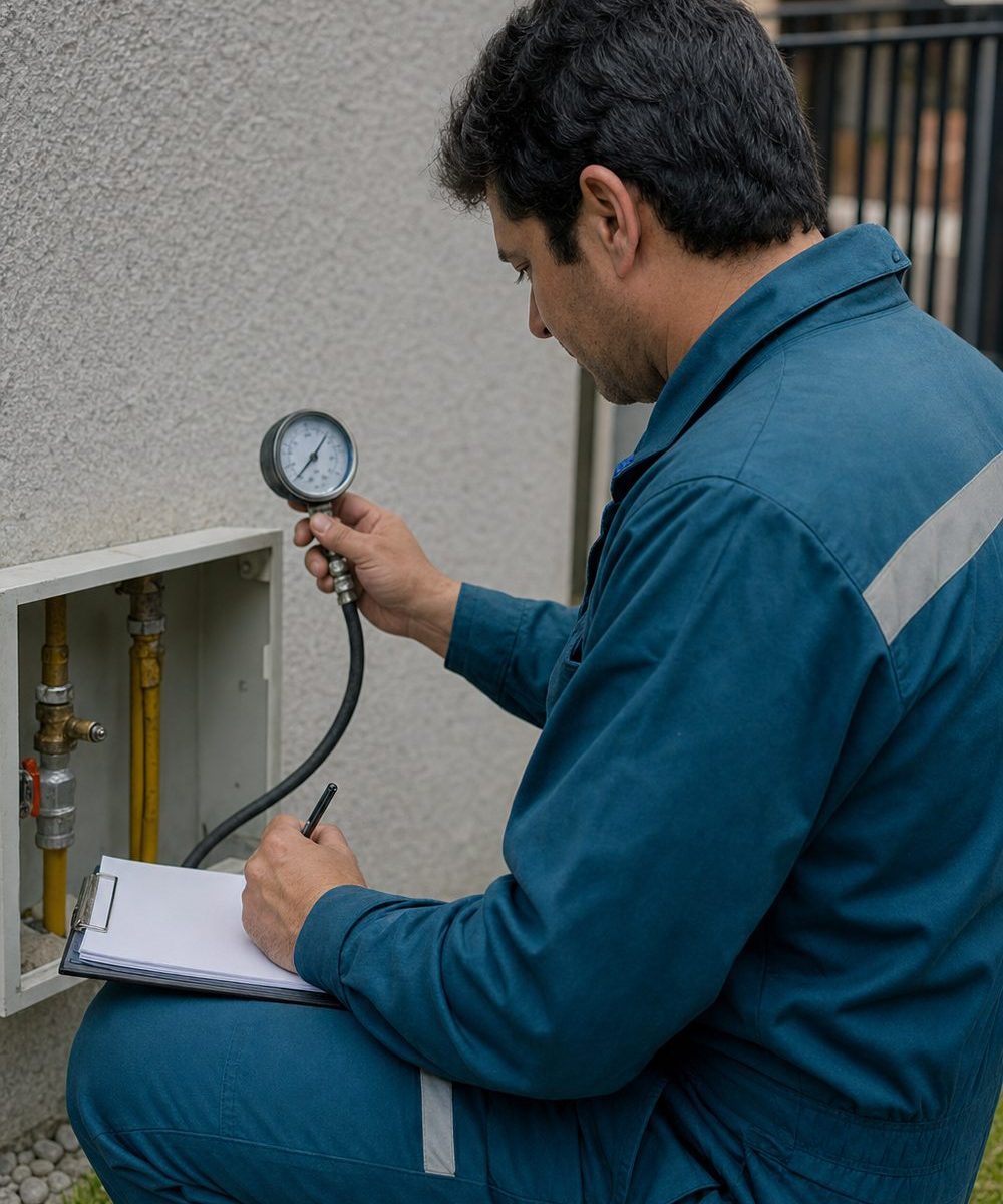Prueba de hermeticidad de una instalación de gas con manómetro